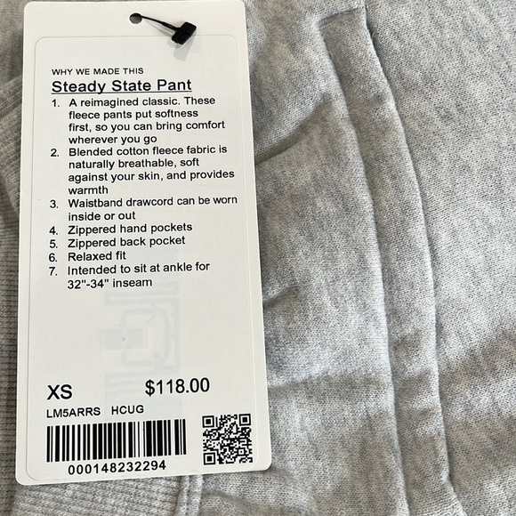 Lululemon Steady State Pant Ultra Light Grey - Picture 7 of 7